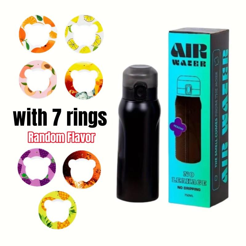 Stainless Steel Sports Insulated Bottle With 1/7pcs Random Fruit Flavor Pods Portable Water Cup For Fitness Gym Outdoor Activity