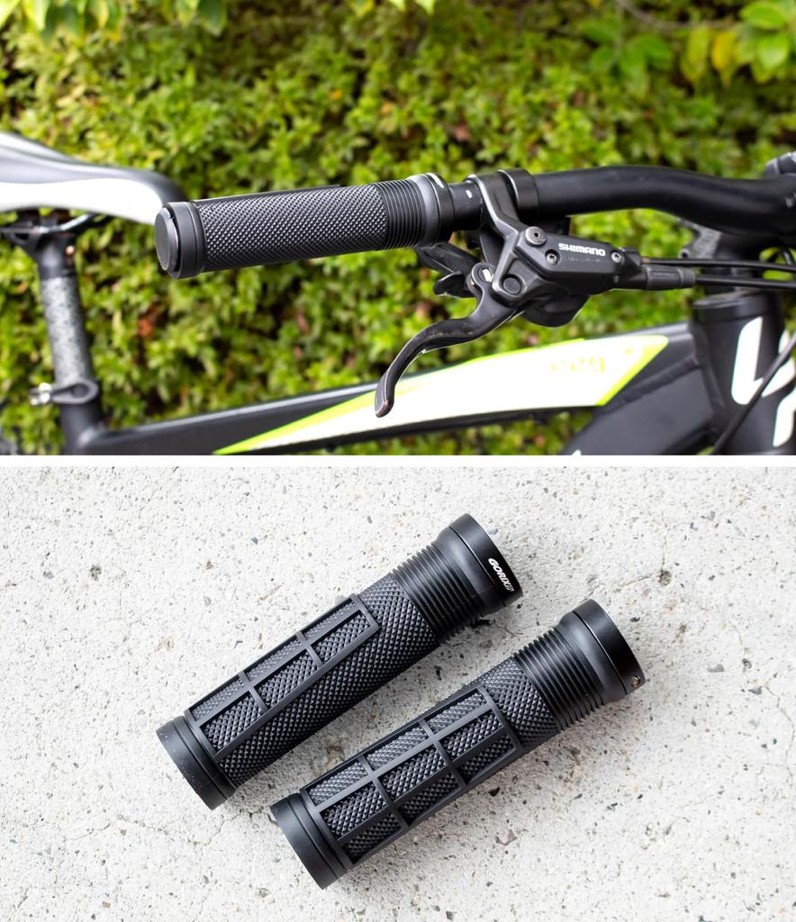 GORIX Bicycle Round Cylindrical Flared Grip Shock Cycle Customized Grip Bicycle Handle Cross Mini Electric and Other Bicycles Grips, Pattern, Lock-On,