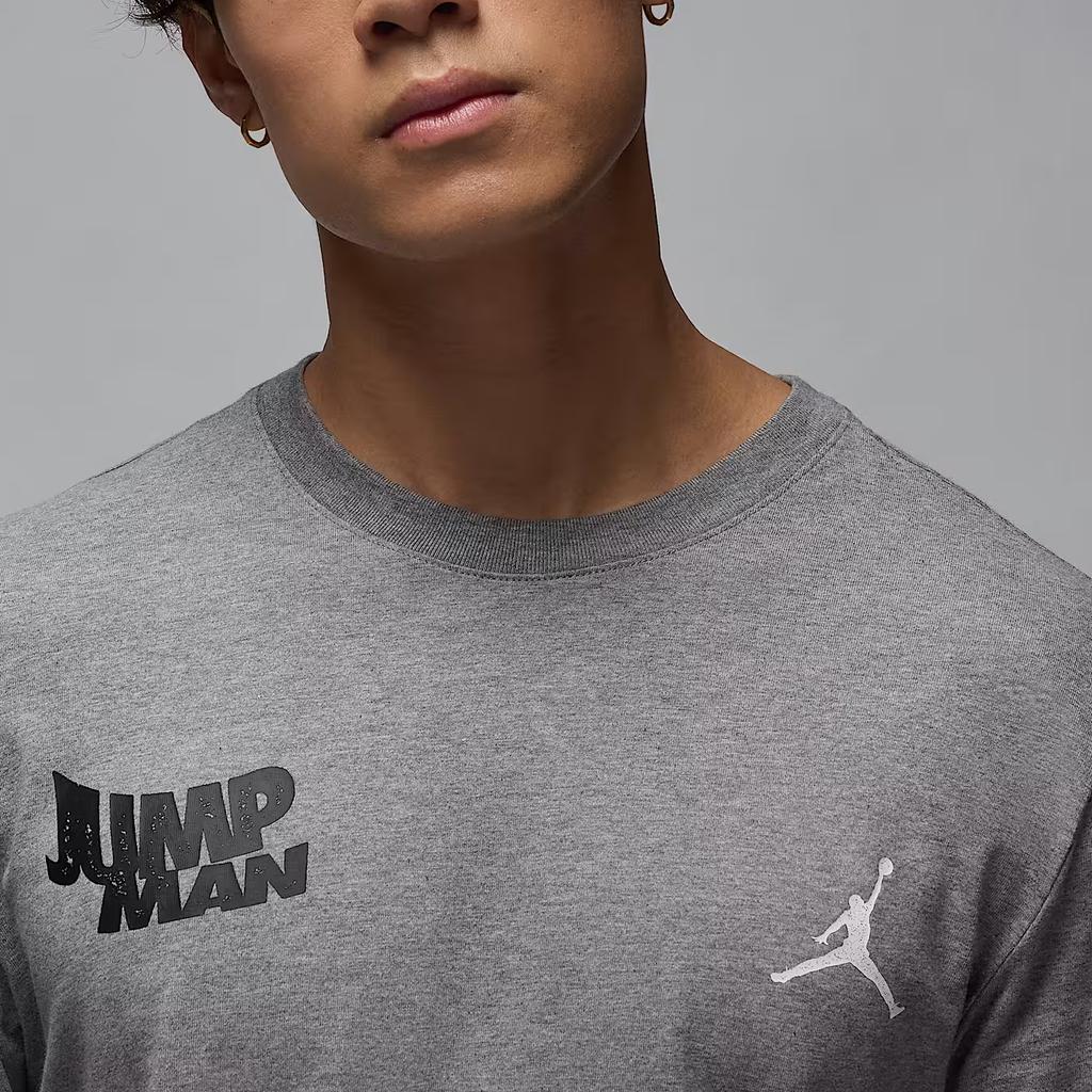 Jordan Letter Logo Round Neck Casual Pullover Short Sleeve T-Shirt Men T-Shirts Carbon-Stone FN6030-091