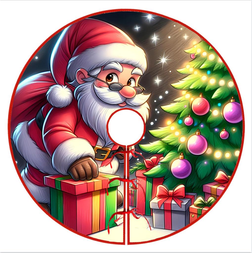 Christmas Tree Skirt Decoration For Home Xmas Tree Decorations Skirt Ornament Festive Holiday Party Decorations Indoor Outdoor