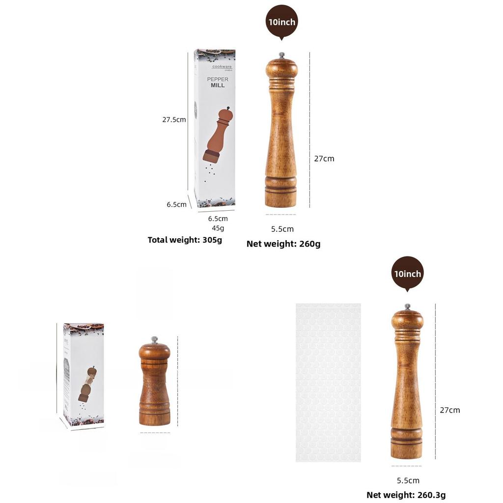 Antique Finish Wooden Spice Grinder With Manual Pepper And Salt Mill For Cooking Enthusiasts