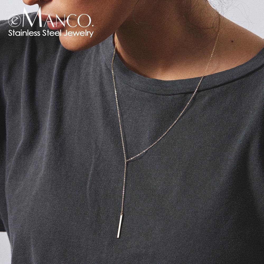 eManco Korean Style Gold-Plated Stainless Steel Necklace for Women