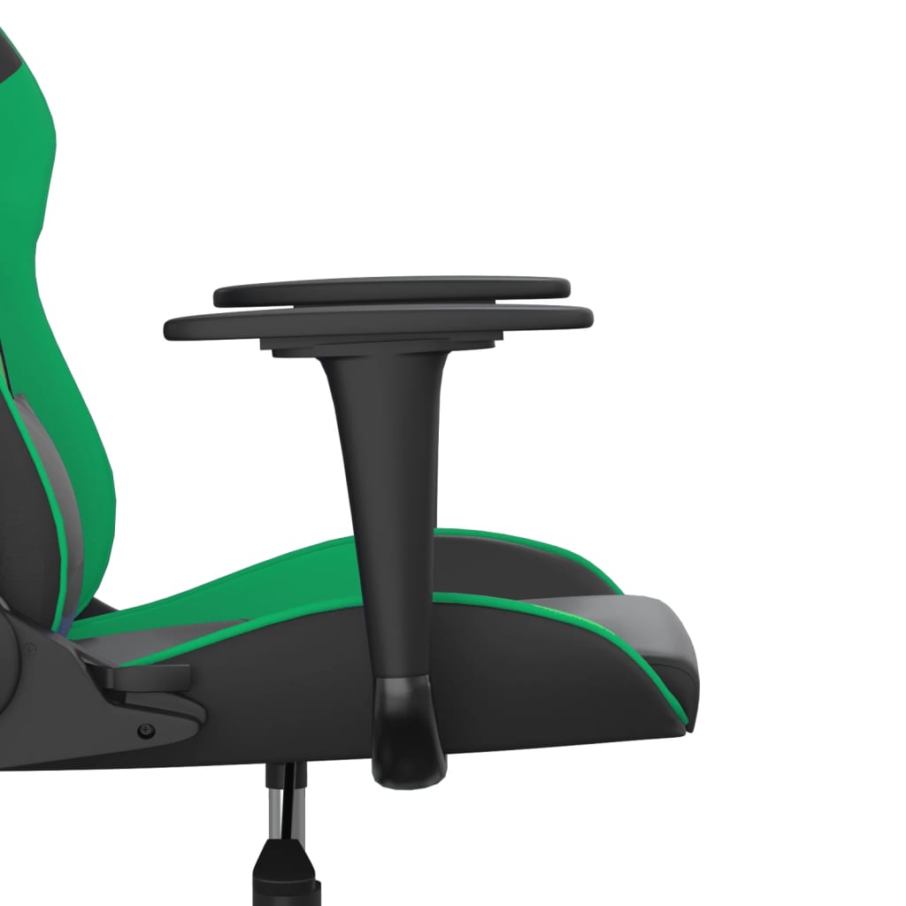Gaming Chair with Massage Function Black and Green Artificial Leather