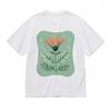 Women's Soft Breathable All Season Classic T-Shirt Floral With Green Frame Tee