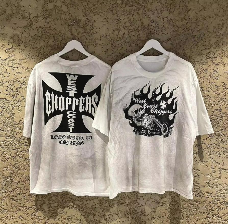 Shirt West Coast Choppers Men T-shirt Women Vintage Loose Short Sleeve Hip Hop Fashion Cotton Oversized Unisex Streetwear Trendy Cotton Print T-shirts