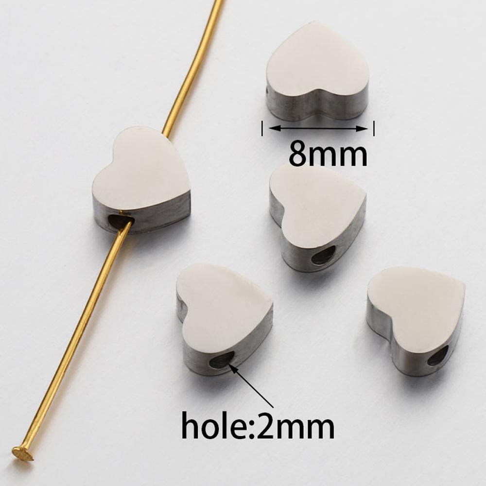5pcs Stainless Steel Polish Heart Bracelet Beads Moon Star Airplane Spacer Beads DIY Jewelry Making Necklace Findings Wholesale