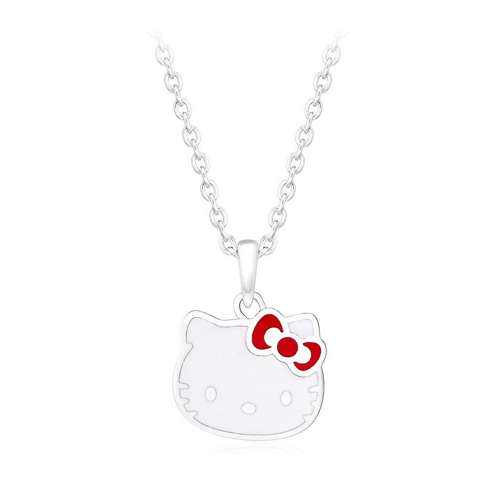 Sawnio Hello Kitty Jewelry Signature Silver Enamel Necklace Hlsn332W