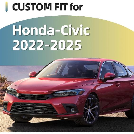 6pcs Glossy Black Exterior Door Window Pillar Posts Molding Cover Panel Trim Stickers Side Door Window Cover Trim Kits for Honda Civic 11th Gen  