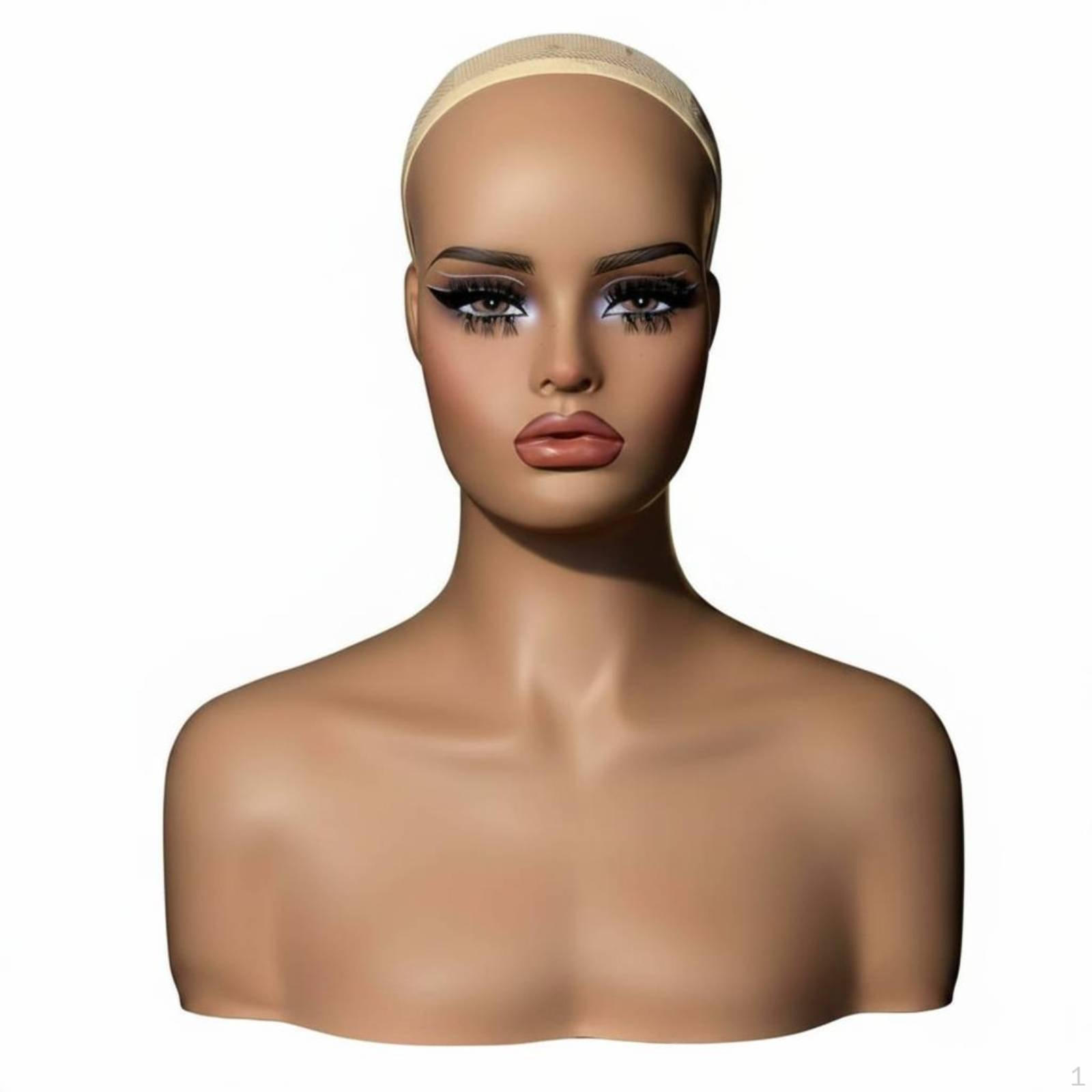 Hairpiece Display Head Skin Tone PVC Mannequin for Beauty Specialists, Photo Photography