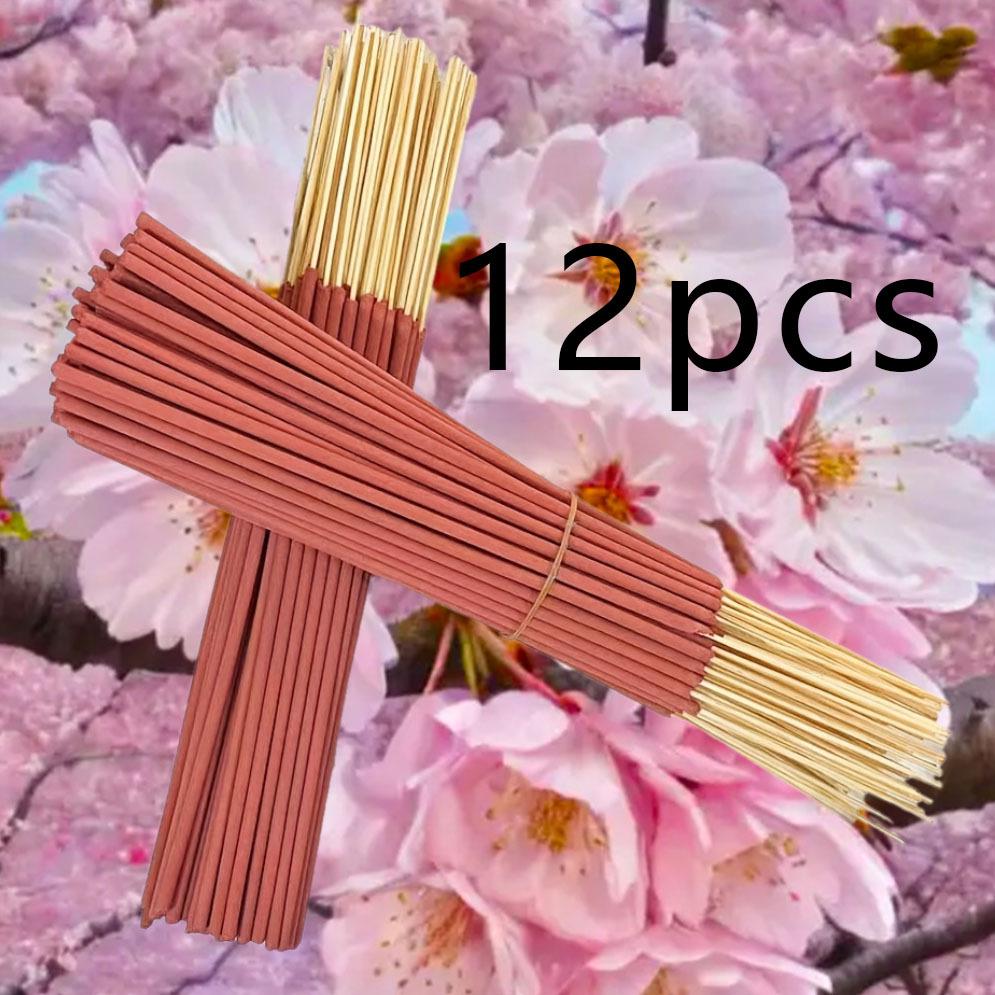 Temu Xi Yin Cherry Blossom Bamboo Incense Sticks - Customizable for Dropshipping