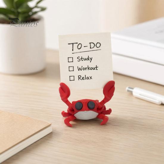 Photo Display Stand 3D Printing Business Card Holder, Cute Crab Shape, Stable Holder Non-Tip Desk Organizer, for Office Home Desktop Storage