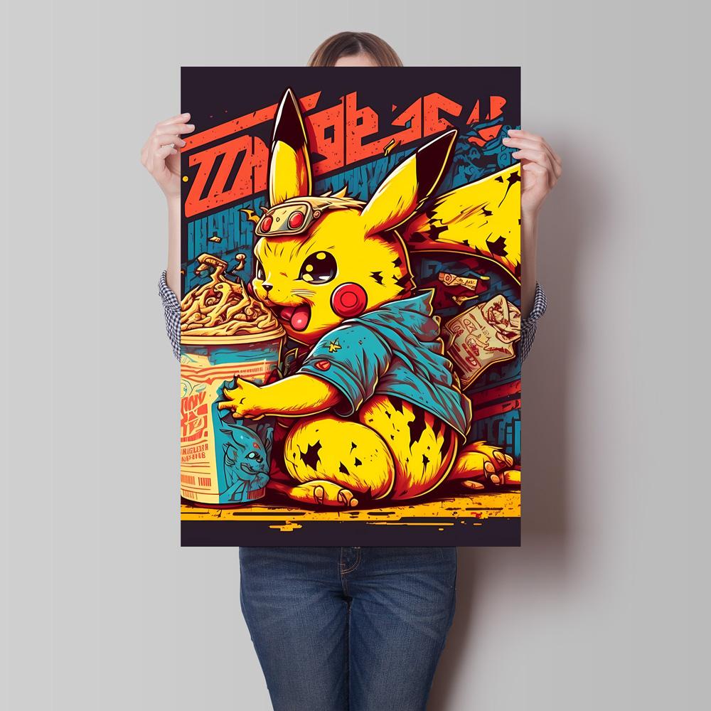 Canvas Poster Pokemon Pikachu Cartoon Picture Lasting Colors Children Gifts Classic Home Living Room Walls Decorative Painting