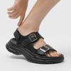 Men's and Women's New Summer Outdoor Slippers Indoor Soft-soled Cool Slippers Beach Shoes 471211 black-J