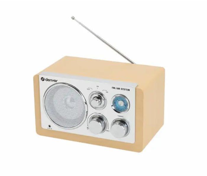 Radio AM/FM - Denver - Modèle en bois clair - Entrée AUX - Tuner AM/FM - Couleur marron