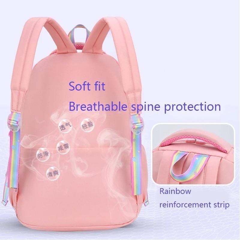 Rainbow School Backpack For Girls Reflectors Rainbow Youth Lightweight