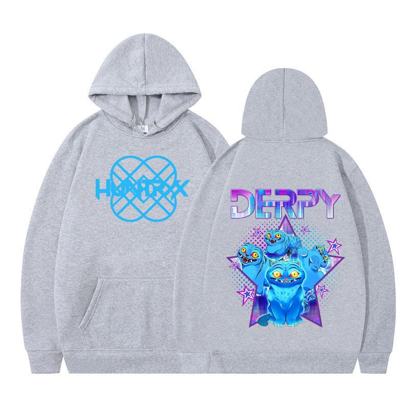 KPop Demon Hunter Derpy Cartoon Hooded Sweatshirt Men Women Korean Fashion Casual Clothing Hoodie Winter Oversized Pullover Tops