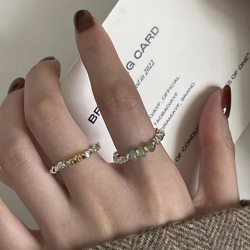 Elegant Korean Style Adjustable Pearl Ring For Women Fashionable Geometric Design
