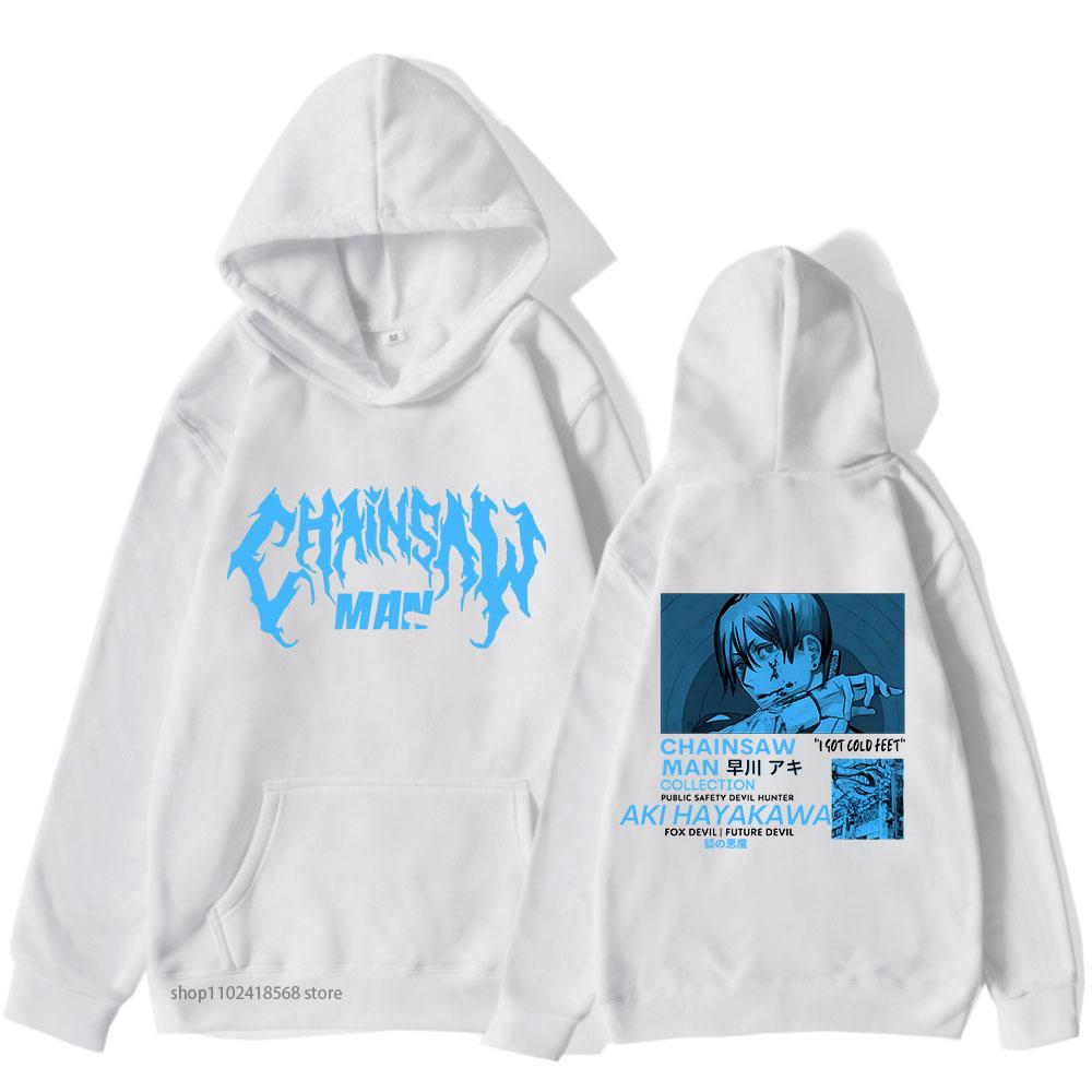 Men's Chainsaw Man Hoodie Aki Hayakawa Manga Sweatshirts Japanese Anime Streetwear Women Pullover Graphic Tops Winter Clothes