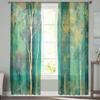 Peinture à l'huile Arbre Abstrait Coucher de Soleil Rideaux de Fenêtre en Tulle pour Chambre à Coucher Rideaux Décoration de Maison de Luxe dans Salon Panneaux en Mousseline