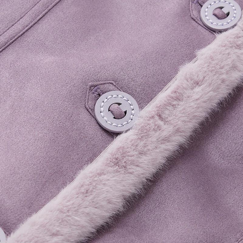 IEF Women's Curvy Fit Faux Suede Shearling Winter Coat