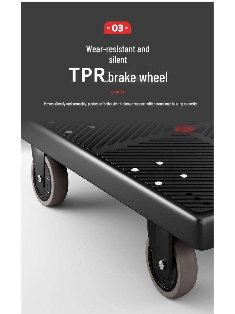 Compact Folding Flatbed Trolley: Silent, Lightweight, Multi-Functional Hand Truck for Pulling and Pushing Goods