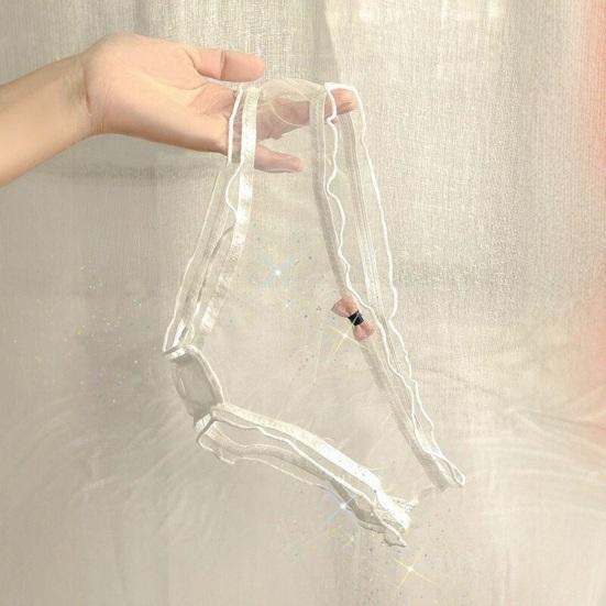 Damen Rüschenbesatz Cut-Out Netz-Slips Sexy Niedrige Taille Durchsichtige Unterwäsche mit Schleife Ultra Dünn Weich Durchsichtige Slips