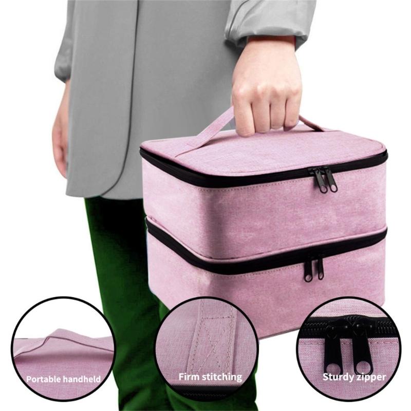 Nagellack Aufbewahrungsbox Doppelschichtige Tragetasche Nagellack Tragbare Organizer Tasche Stoßdämpfung Nagelset Zubehör