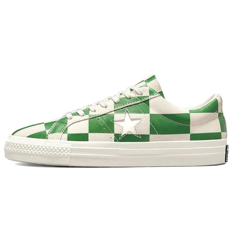 

Converse Серия One Star Ретро Шахматный узор Нескользящие Износостойкие Легкие Низкие Кеды для Скейтборда Унисекс Белый Зеленый 35.5