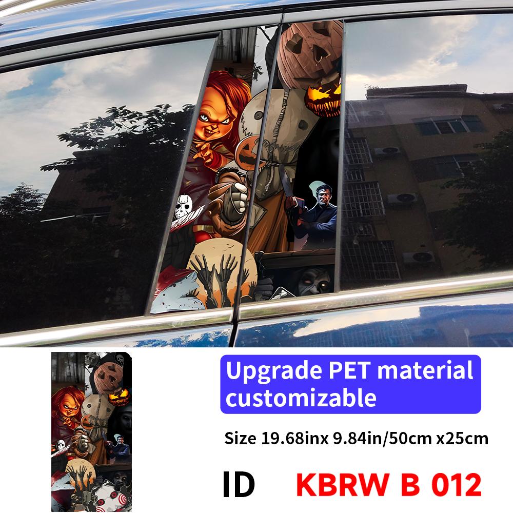 Adesivi per Auto Personaggi Horror Fantasma Halloween Montante B Auto Copertura Decorativa Impermeabile Graffi Portiere Auto Montante Parasole Decalcomanie