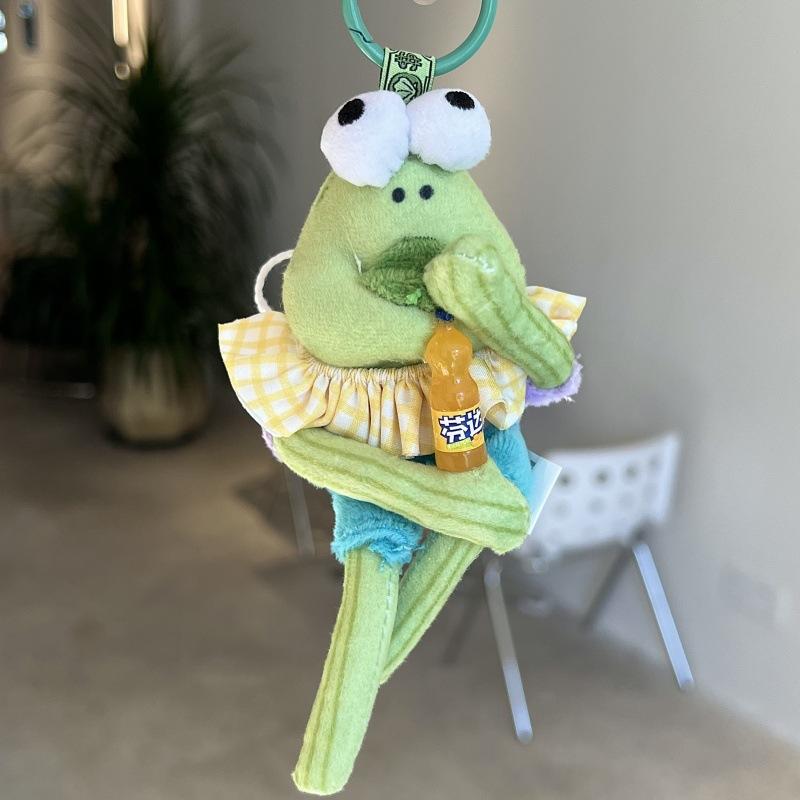 Cute Cartoon Sponge Bob Plush Pendant Keychain Backpack Decor Doll Kids Gift