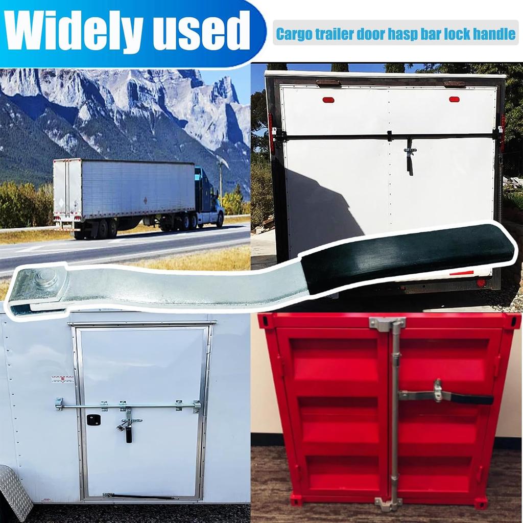 Enclosed Trailer Door Handle with Rubber Grip, Cargo Trailer Side Rear Door Handle - Weld-On Replacement Handle for Cam Bar Lock Assembly