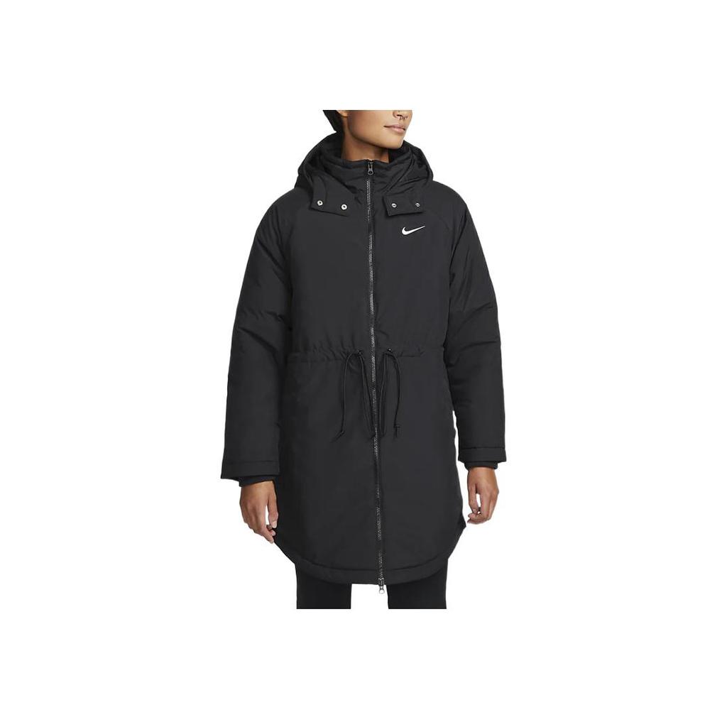 Nike Sportswear Essential Solid Rozpinana Bluza z Kapturem z Długim Rękawem Damska Kurtka Czarna DV7875-010