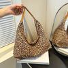 Niche Modern Leopard Print Color Messenger Bag Shoulder Canvas Bag Female Student Versatile Single Room Cloth