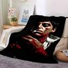 1pc Scarface-Inspired Flannel Blanket - Soft Cozy All-Season Throw for Bedroom, Sofa, Camping, Travel - Perfect Gift for Movie FansB26