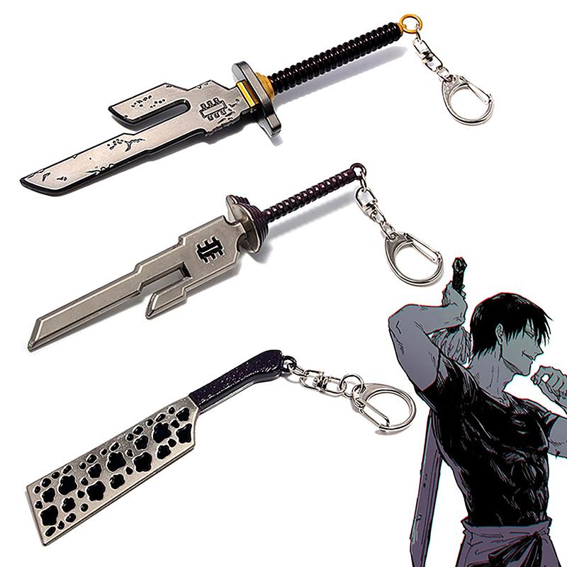 Japanese Anime Mini Alloy Weapon Model Keychains Cosplay Sword Pendant Key Ring Katana Backpack Keychain For Men Jewelry Gifts