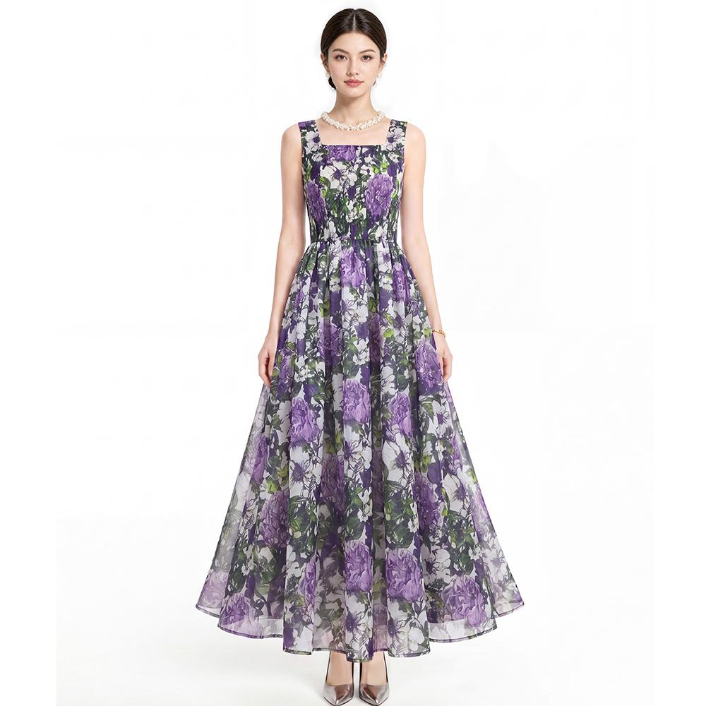 Sexy Clothes Floral Print Sleeveless Maxi Dresses for Women 2026 Club Birthday Party Elegant Big Swing Long Dresses