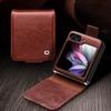 100% Natural Genuine Leather Case for Samsung Galaxy Z Flip5 5G Premium Cowhide Wallet Cover for Samsung Z Flip 5 Case