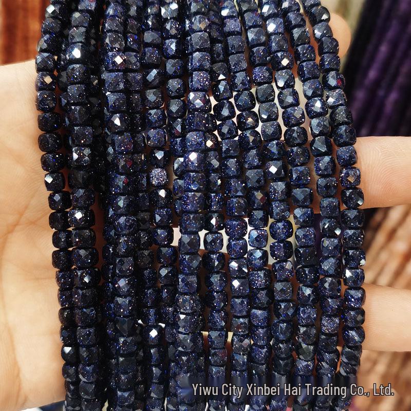 4x4mm Natural Stone Faceted Square Beads: Amethyst, Tourmaline, Garnet Jewelry Accessories