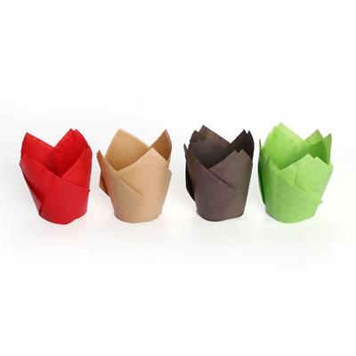 50Pcs Paper Cake Decoration Tools Mold Tulip Flower Chocolate Cupcake Wrapper Baking Muffin Paper Liner Holder Disposable