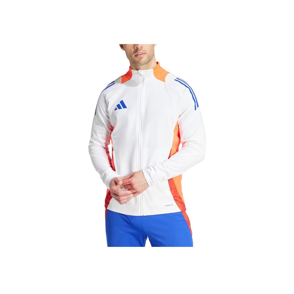 adidas Giacca da Allenamento Corsa a Blocchi di Colore e Strisce Comoda Traspirante da Uomo Giacca Bianca JF4196