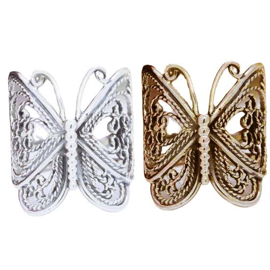 Women Ring Butterfly Adjustable Jewelry Engraving Appearance Finger Ring for Dating