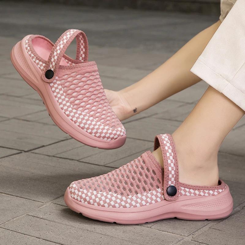 Summer Slippers Women's Slippers Outdoor Thick and Low Shoes 2025 Comfortable Toe Exposed Slip On Home Shoes Men's Sandals Items
