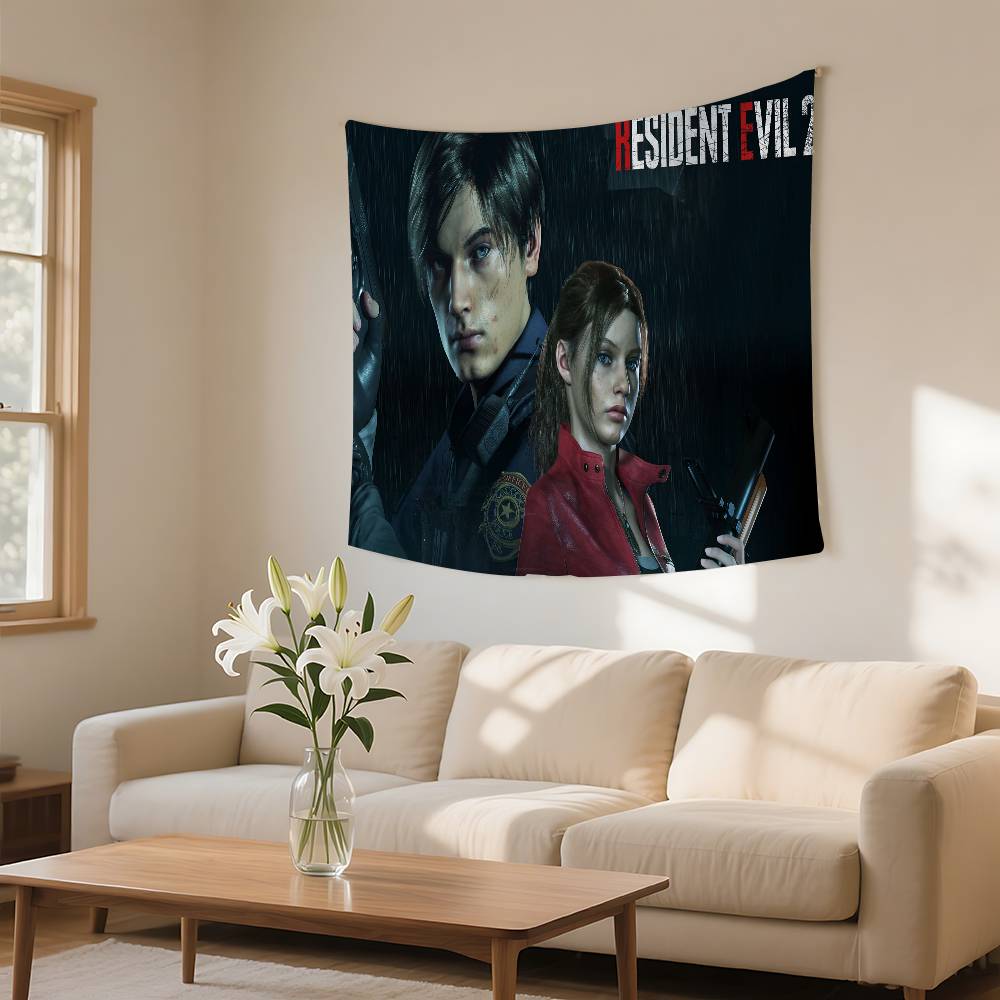 Game RResident Leon Kennedy Evil Tapestry Wall Hanging Tapestry Art Deco Blanket Curtain Hanging Home Bedroom Living Room Decor