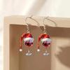 Red Christmas Hat Wine Glass Acrylic Earrings - Vintage Creative Design, Versatile and Stylish.