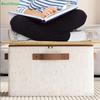 Foldable Fabric Clothes Storage Boxes - Washable Moisture-Proof Organizer Bins with Lock & Handles for Closet