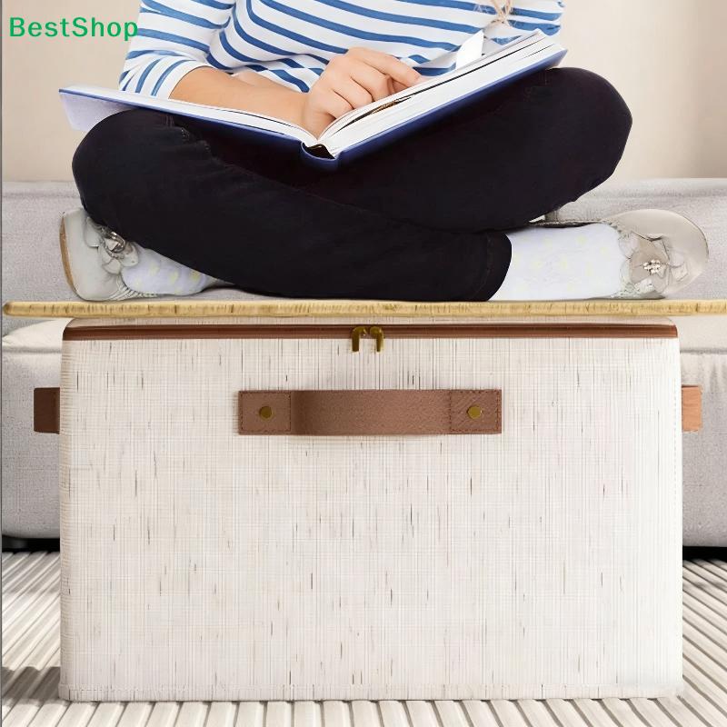 Foldable Fabric Clothes Storage Boxes - Washable Moisture-Proof Organizer Bins with Lock & Handles for Closet