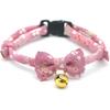 PetSoKoo Fliege Katzenhalsband mit Glöckchen. Niedliche japanische Kirschblütenblume. Mädchen Kätzchen, Rosa