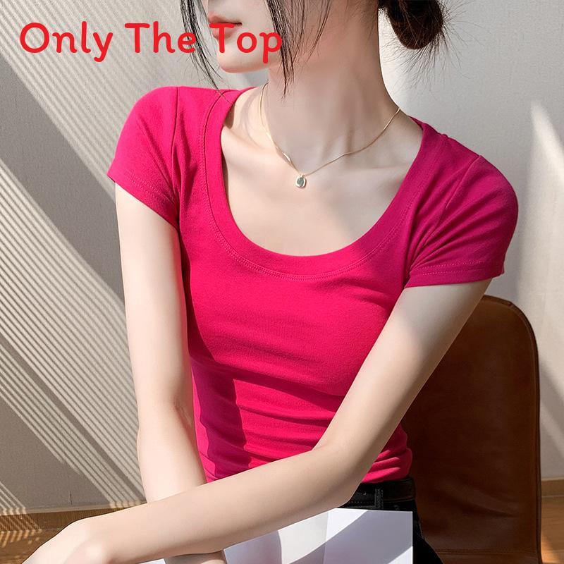 Cotton Short Sleeve T Shirt For Women With Crew Neck And Slim Fit For Summer Casual Wear