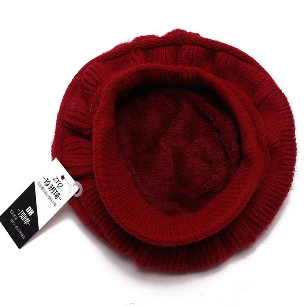 Knitted Woolen Cap Women Ladies Beret Winter Warm Baggy Beanie Crochet Hat Ski Cap