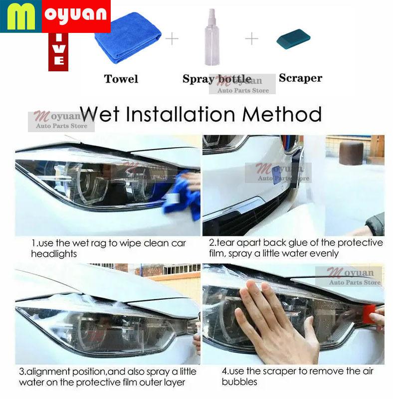 2 Pcs Car Headlight Protective Film Front Light Transparent Smoked Black TPU Sticker For Tesla Model X car Accessories